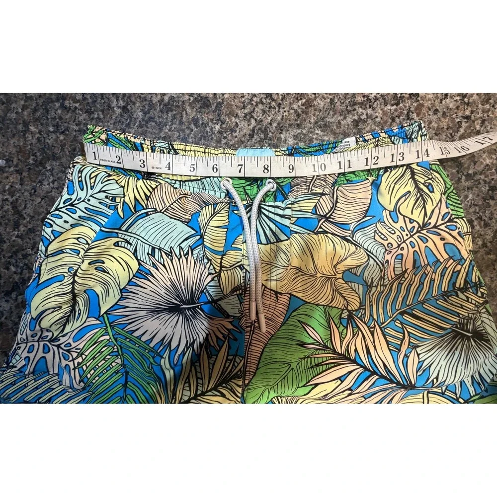 Malibu Beach‎ Club Mens Tropical Palm Leaf Swim Trunks